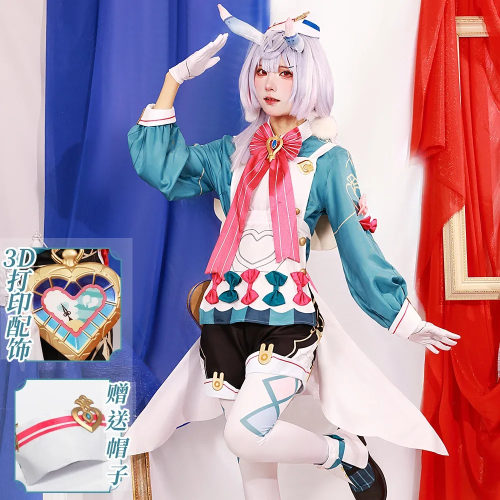 Sigewinne Косплей Genshin ударопрочный костюм шляпа бант ite хвост носки головной убор