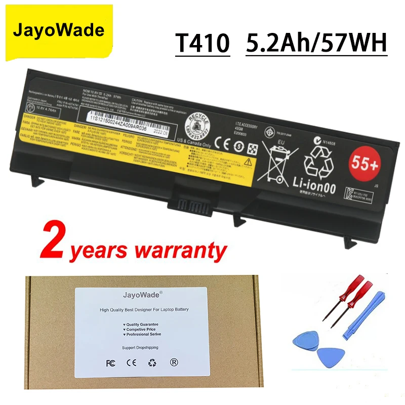 

JayoWade Laptop Battery for ThinkPad L512 L412 L520 E425 E520 E525 W520 T410 T420 T510 T520 42T4751 42T4752 42T4885 42T4886 55+