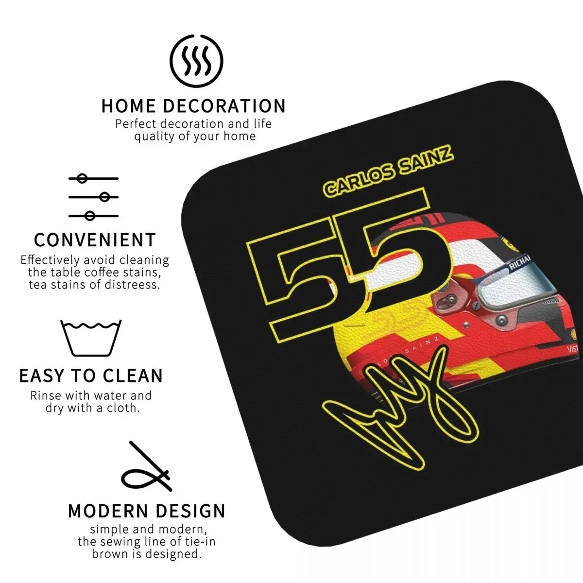 Carlos Sainz Jr F1 Фирменные графические подставки Кухонные салфетки Изоляционные