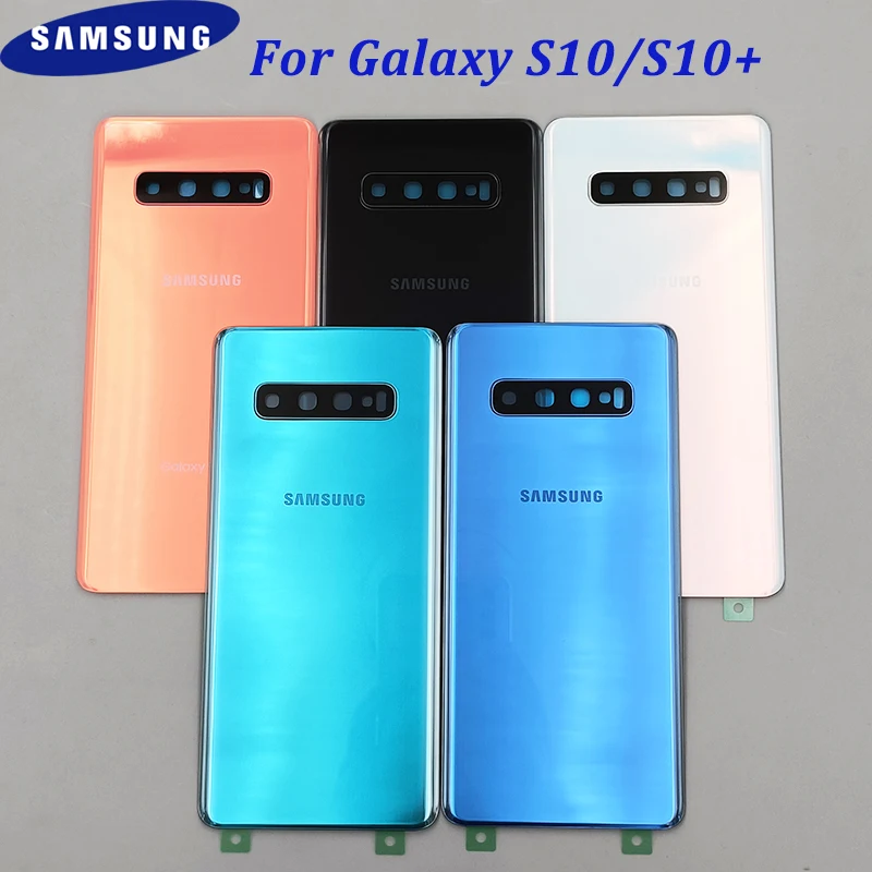 

Оригинальная стеклянная задняя крышка батарейного отсека Samsung S10 G973 G973F, задняя крышка корпуса, запасные части для Galaxy S10 Plus S10 + G975F