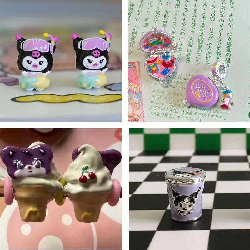 

Sanrio Kuromi Новинка эпоксидное Бисероплетение «сделай сам» лапша Мгновенной Печати полипропиленовая коробка для мороженого изысканные аксессуары бусины для девушек кулон