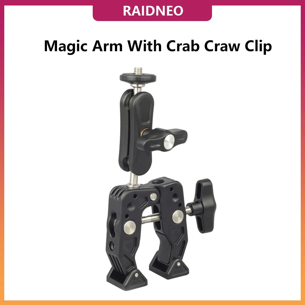

Супер-зажим Magic Arm держатель стенд с шаровой головкой 360 ° зажим-краб 1/4 3/8 отверстия для винтов для монитора цифровой зеркальной камеры стандартный микрофон