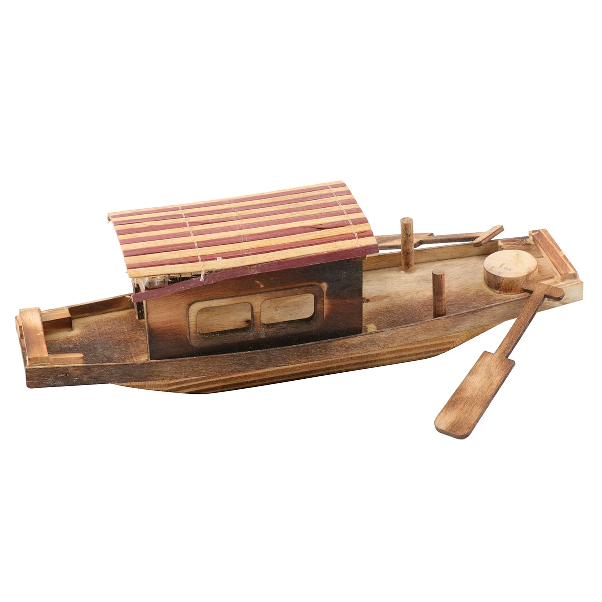 Wooden Toys Wood Canoe Boat Boat Ornament Wood Fishing Boat Nautical Gifts Wooden Boat Model