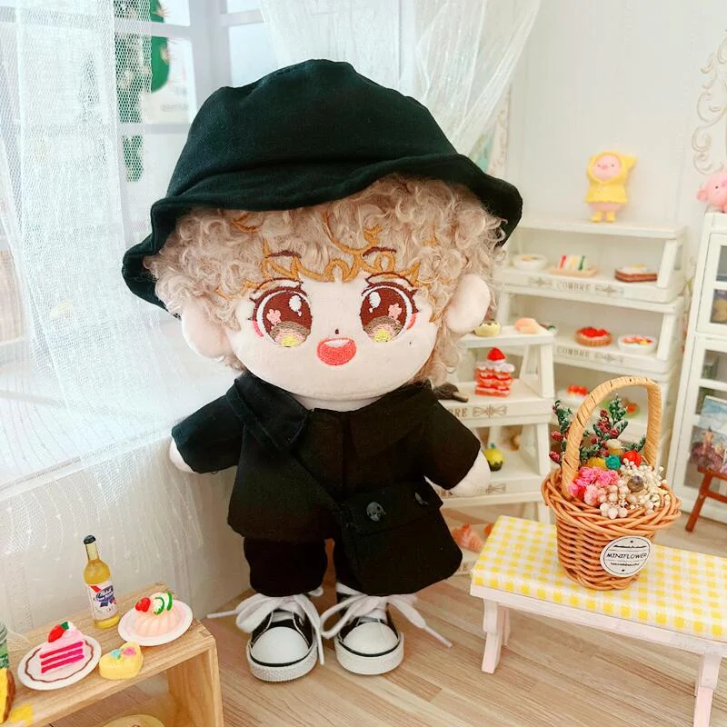 

Black Shirt Hat Pants 20cm Suit 20cm Baby Clothes Star Cotton Doll Dress Up