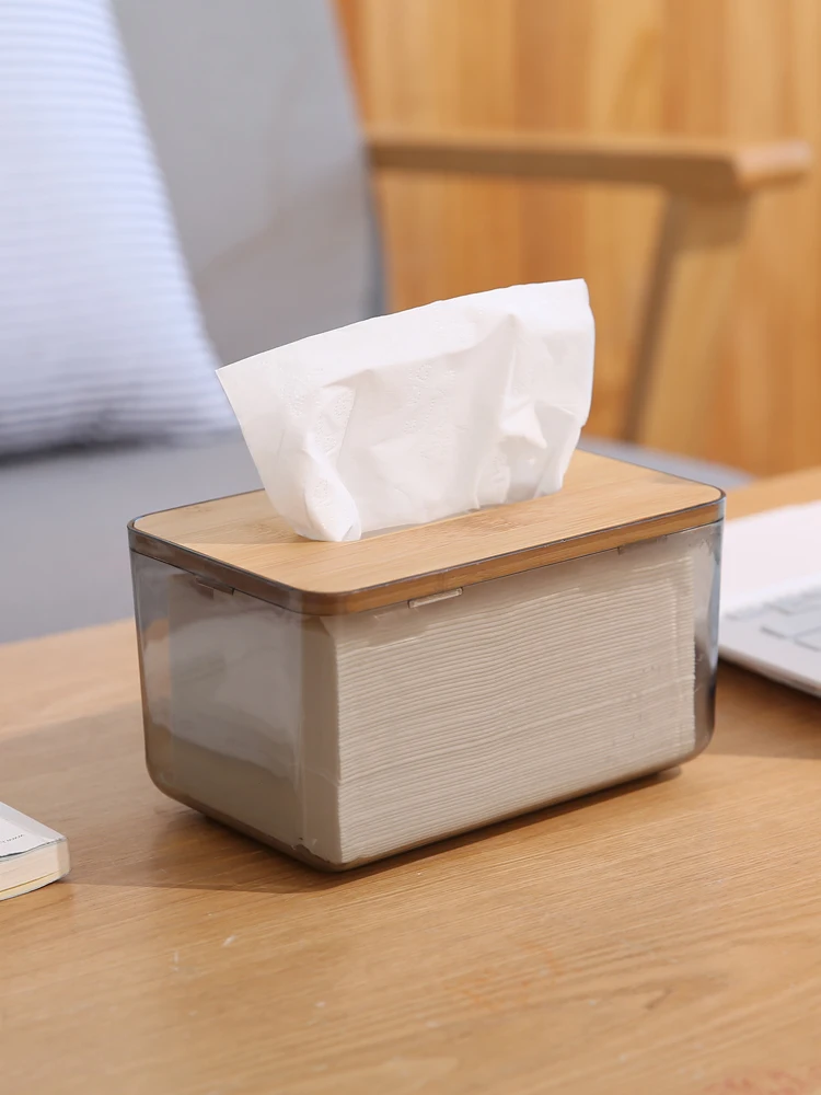 

Nordic simple creative tissue box household living room suction box facial paper napkin storage box transparent net red