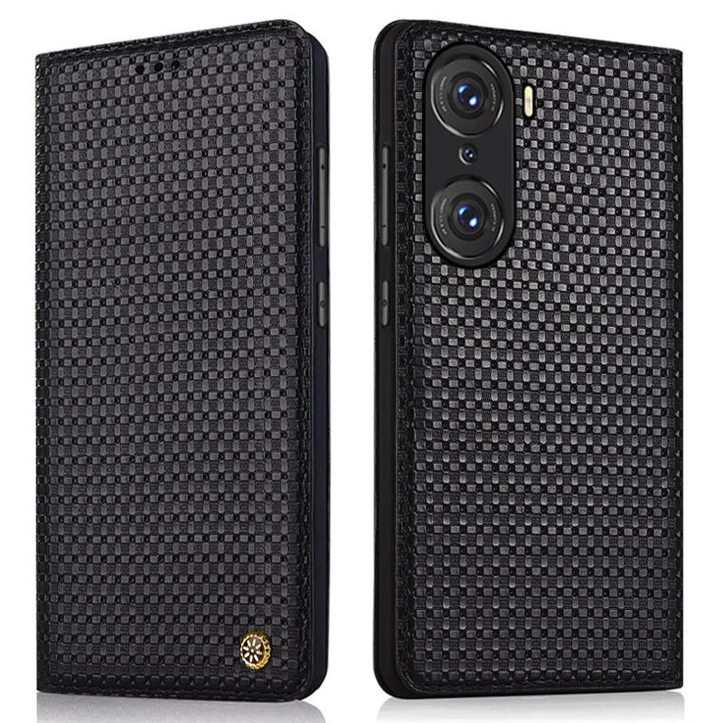 Luxury Genuine Leather Magnet Clasp Phone Case For Huawei Honor 60 Honor60 Se Pro Kickstand Holster Cover Protective Full Funda