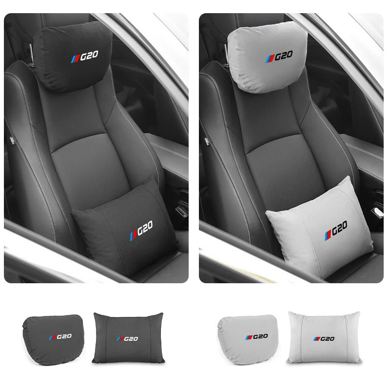 

Suede For BMW G20 Seat Breathable pinhole Headrest Car Neck Pillow Cushion Back Lumbar Support high-end car interior accessories