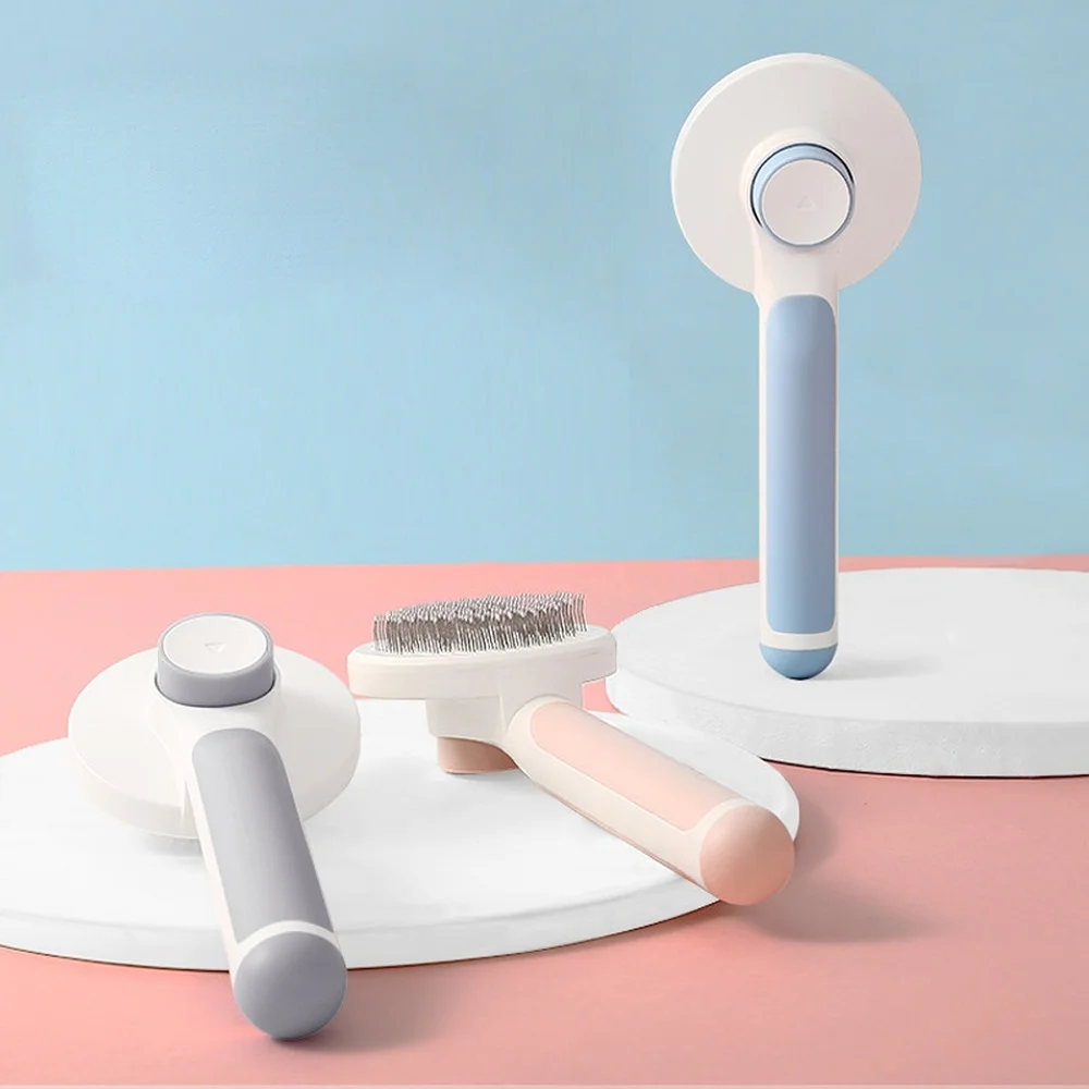 

Pet Cat Brush Dog Comb Hair Removes Steel Needle Comb Selfcleaning Cat Brush Pet Grooming Tools Massage Combs Pets Accessories B