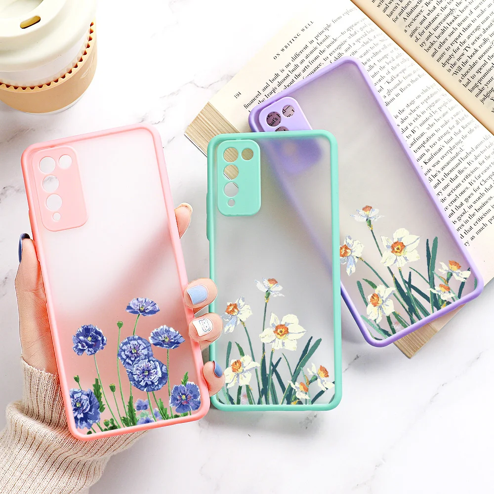 

Phone Case For Huawei P30 Pro P40 Lite Case Fundas For Huawei Honor 10X Lite 8X 9C 9A 50 Pro 20 P Smart Y9 Prime Flower Cover