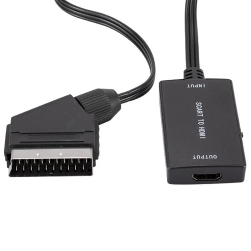 Конвертер Scart в HDMI Аудиоконвертер Адаптер видеокабельной коробки поддерживает