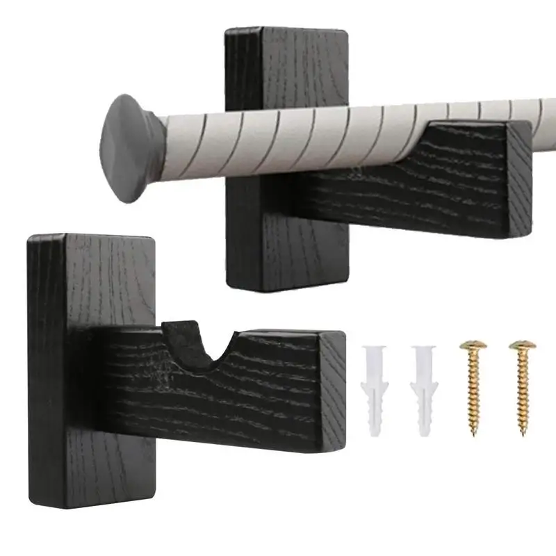 

Bat Display Case Solid Wood Hanger For Horizontal Displaying Black Accessory For Stable Collection In Retail Store Offices Home
