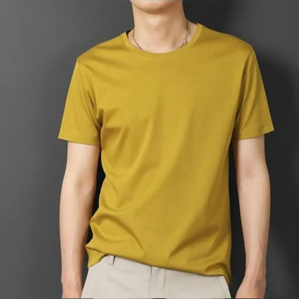 Свободная футболка, летняя мужская футболка, Повседневная универсальная простая футболка с коротким рукавом и круглым вырезом