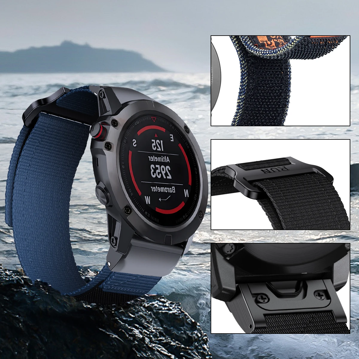 Фото QuickFit 22 мм 26 мм для Garmin Fenix 8 51 мм 7X Pro 6 6X 5 5X Plus QuickFit ремешок Instinct 2 Epix 2 Pro Сменный браслет №4