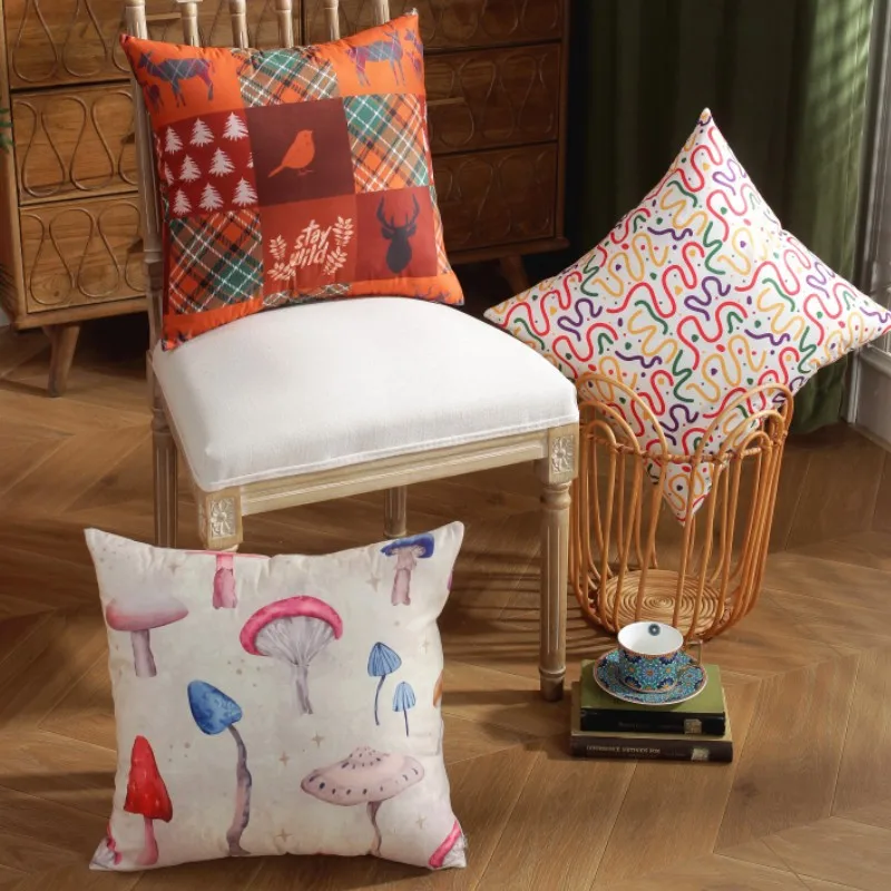 

Nordic Cushion Cover 45x45cm for Sofa cojines decorativos para sofá Bird Printed funda cojin cojines elegantes decoración sofa
