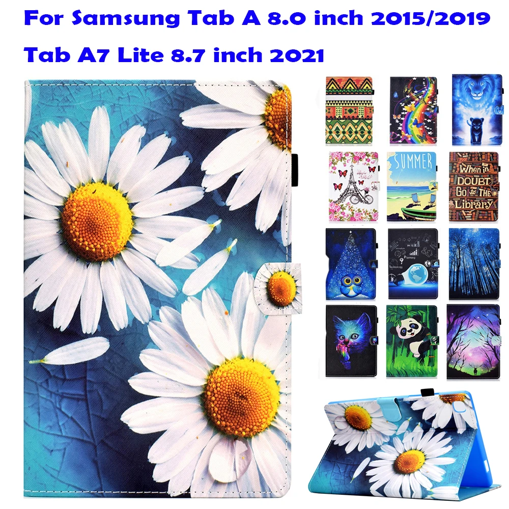 

Чехол T290 Tab A 8,0 для Samsung galaxy tab SM-T350 T355 P350, чехол-подставка для Tab A7 Lite 8,7 дюймов, чехол для планшета, тисненый кожаный чехол