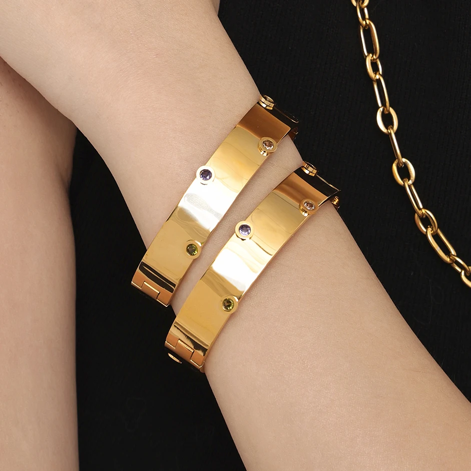 Круглый браслет с розой позолоченный для женщин инкрустированный цирконом из