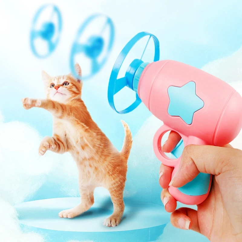 

Interactive Toys Pet Chasing Flying Toy Pet Gatos Disc Dogs Saucer Flying Cats Luminous Training Game Exercise Kitten Gun
