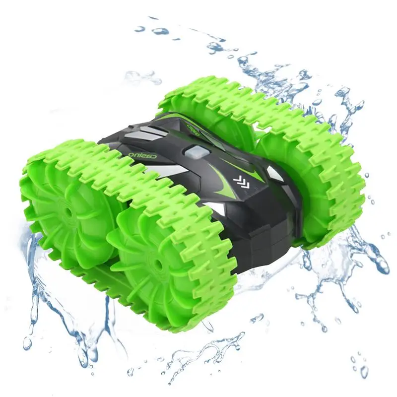 

Пульт дистанционного управления Внедорожник гусеничный Радиоуправляемый автомобиль с двухсторонними треками водонепроницаемый трюковый автомобиль Электрический роликовый четырехколесный привод