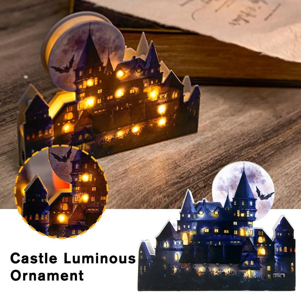 

Castle Illuminated Tower Ornaments Hiding Spots Compact Aquarium Miniature For Home And Office Castle Decorative Ornaments Y0H6