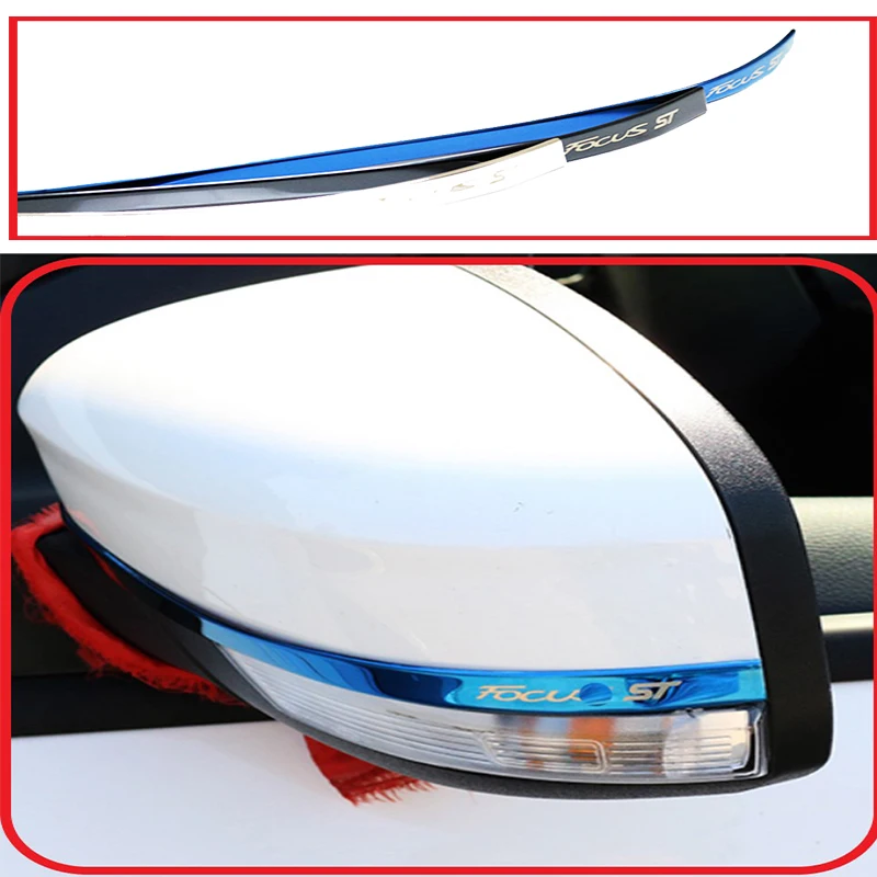 

A Little Change Car Rear View Mirror Strips For Ford Focus 2012-2018 Anti-collision Modified Rear View Mirror Cover Stickers