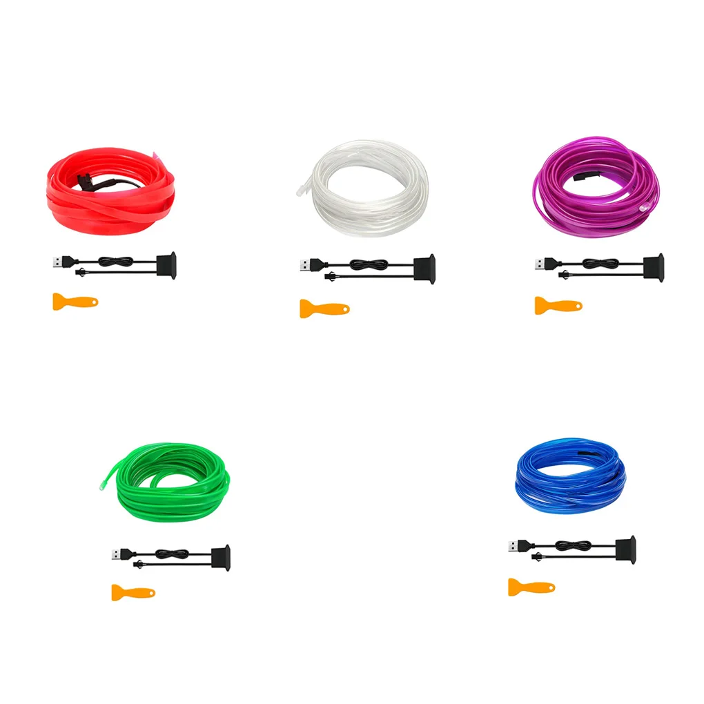 

Vehicle Strip Light Portable LED 5V Interior Waterproof Universal 5M Adjustable Performing Stage Atmosphere Lamp