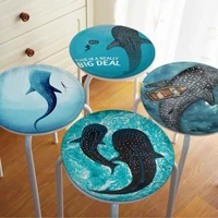 blue watercolor whale shark marine animals plush cushion home back cushion soft comfortable 50x50cm cushions home decor