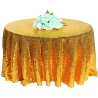 60 330cm gold rose sequin elegant tablecloth party glitter round table cloth cover events for wedding party christmas decoration