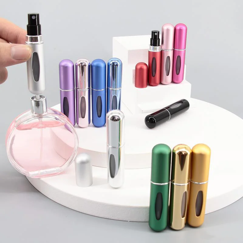 

8/5ml Perfume Atomizer Portable Liquid Container For Cosmetics Traveling Mini Aluminum Spray Alcochol Empty Refillable Bottle