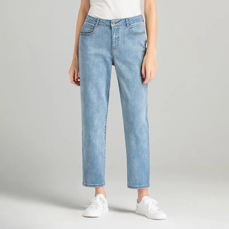 

Модные брюки с широкими штанинами, женские джинсы, Осень-зима, с высокой талией, с напуском, синие прямые джинсовые брюки, повседневные осенние уличные