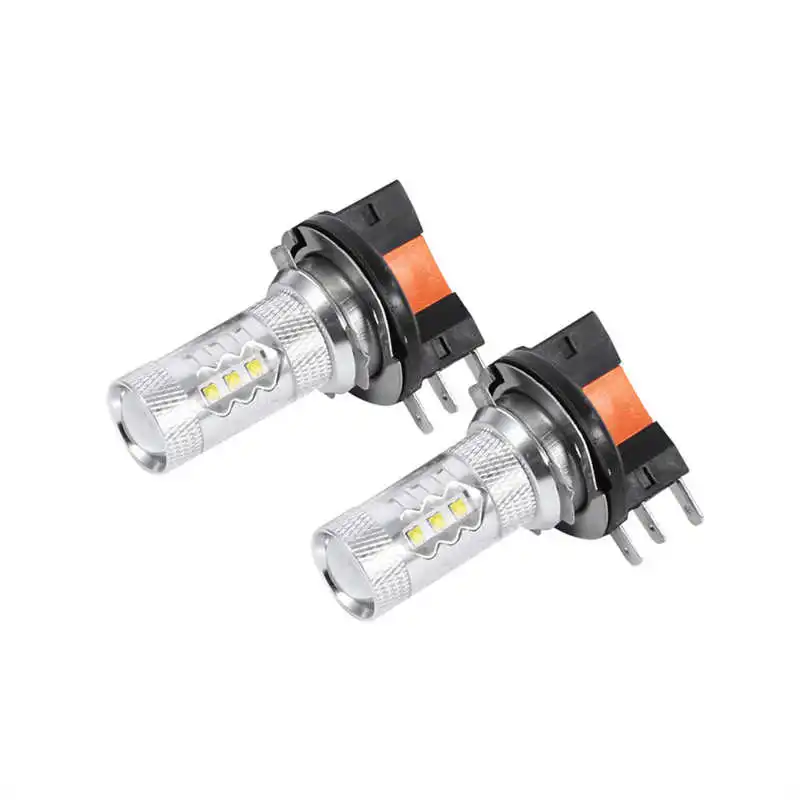 

2pcs/1 Pair Pure White 16 chip 80W H15 LED Bulbs Car Lights Lamp Headlights For replacement of Signal Turn Brake