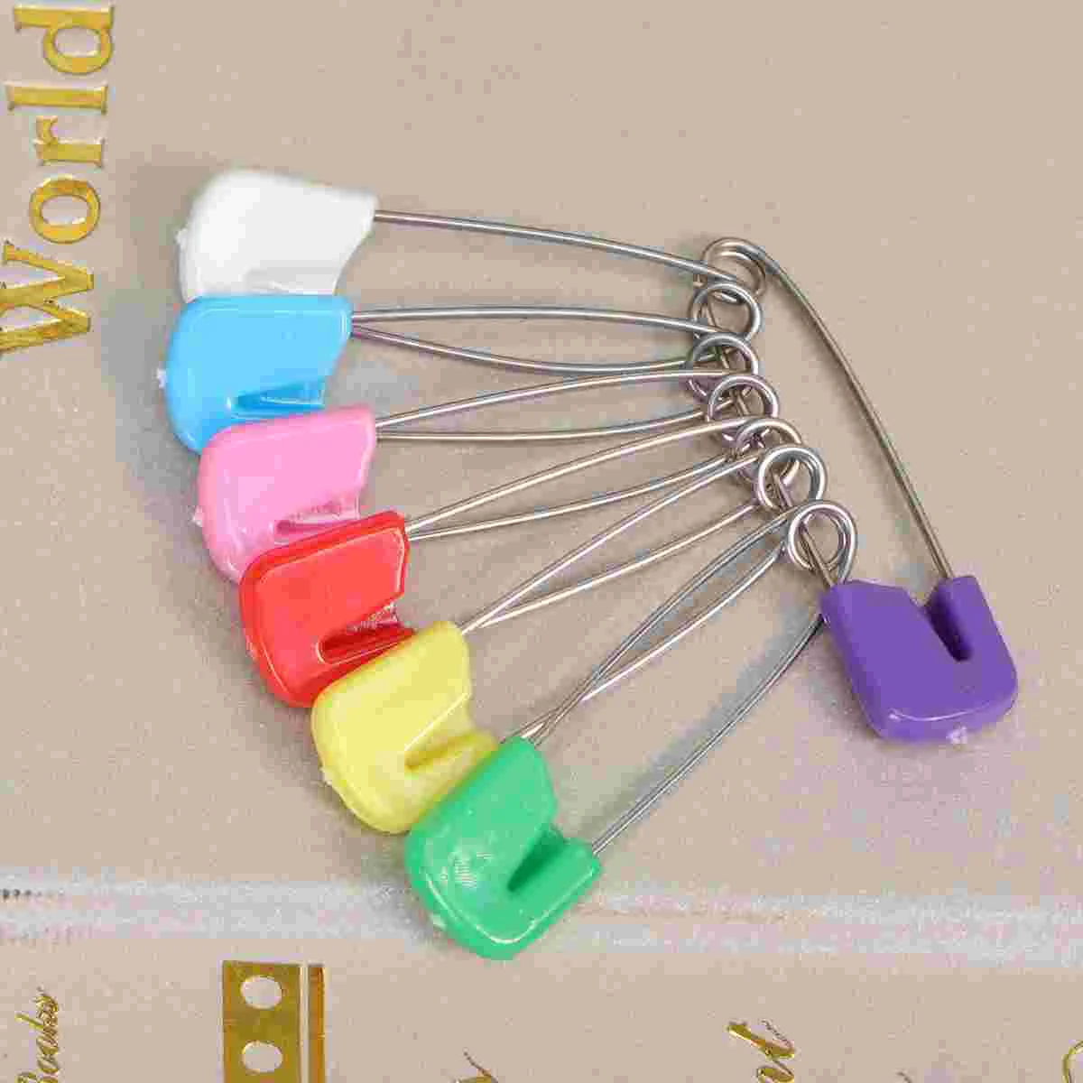 

100pcs Diaper Clipty Colored Tiny Safety Steel Clothes Pin Saliva Towel Fixing Nursing Accessories - Size S