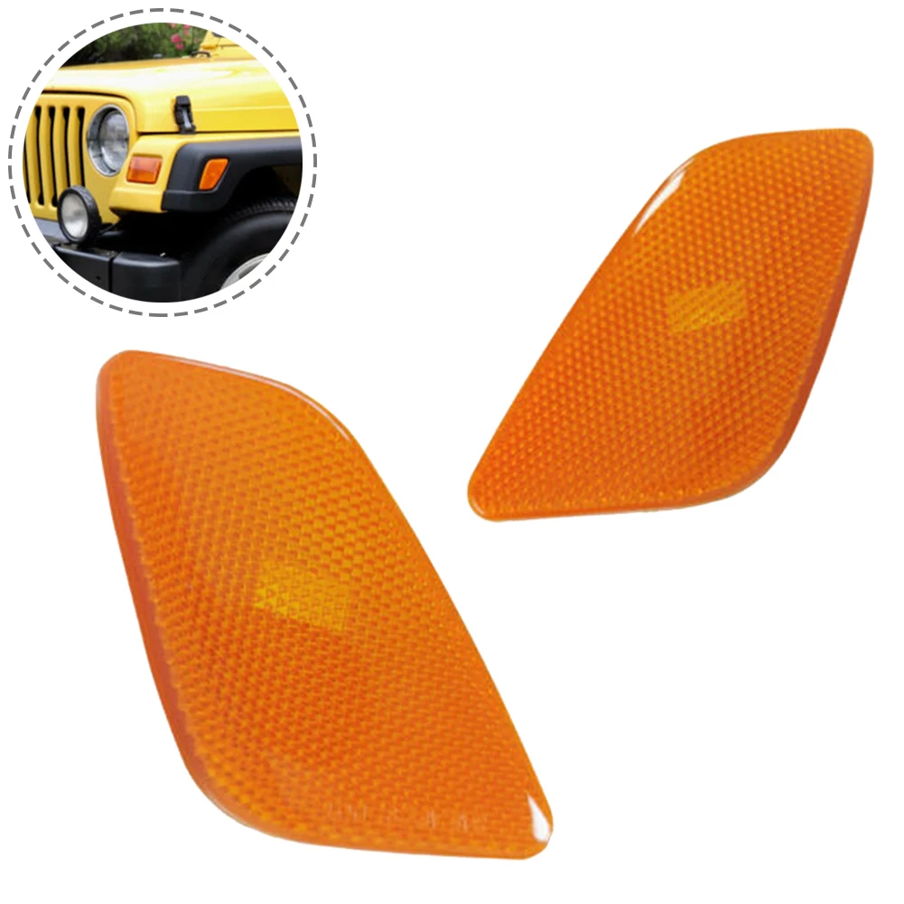 Крышка лампы поворотника For Jeep Wrangler 1997-2006 Amber Side Marker Light Shell Turn Signal Lamp Cover Housing CH2550120 / CH2551120.