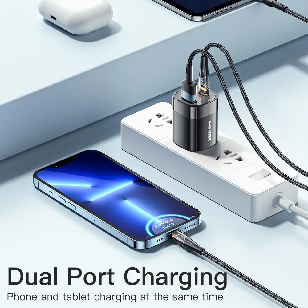 

Charging Adapters Pd Fast Charging Portable Usb C Charger 33w Gan Digital Display Phone Accessories Quick Charger Wall Charger