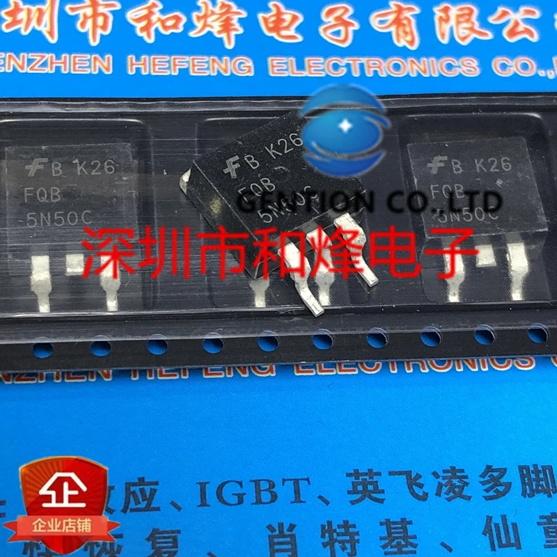 

10 шт. FQB5N50C TO-263 5A 500V в наличии 100% новый и оригинальный