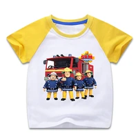 new kids sam tees boys girls fireman sam short sleeve t shirt tee tops for children boy costume cosplay clothes tshirt