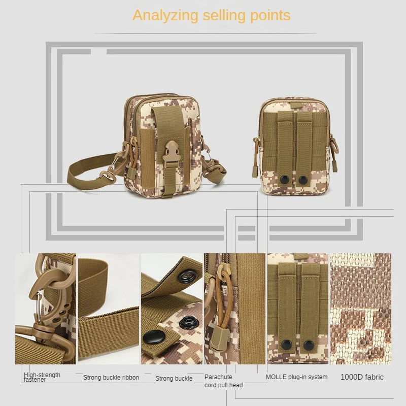 Camouflage Crossbody Bags Outdoor Sling Running Oxford Cellphone Fanny Pack Pouch Waist Bag For Men Unisex