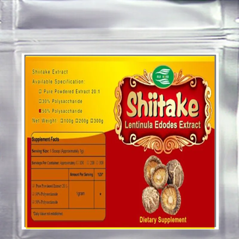 

500gram Shiitake Extract 50% Polysaccharides Lentinula Edodes Extract Powder