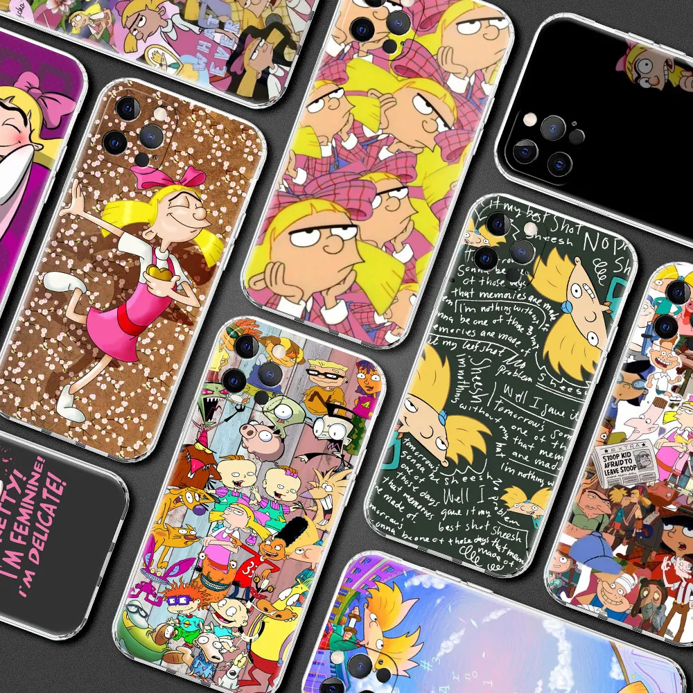 Waterproof Case for Apple iPhone 13 12 11 14 Pro Max 8 7 Plus XR X XS Mobile Phone Funda 6 6S SE Soft Cover Hey Arnolds Cartoon