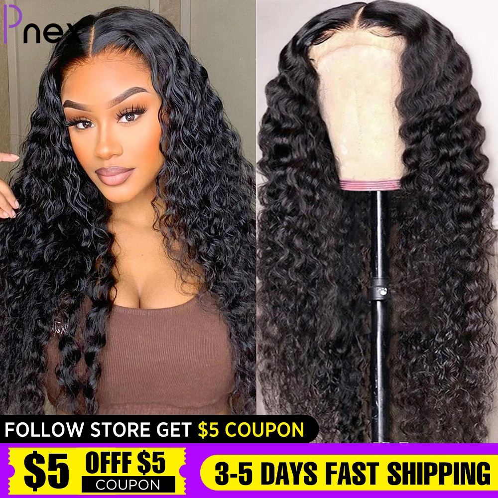 Transparent Lace Front Human Hair Wigs Curly Brazilian 13x4 Deep Wave Lace Frontal Wig For Women Pre Plucked Human Hair