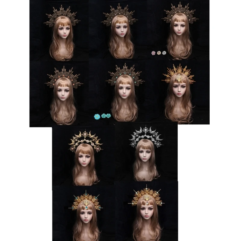 

Королева Корона оголовье диадемы повязка для волос DIY комплекты материалов женский церковный головной убор