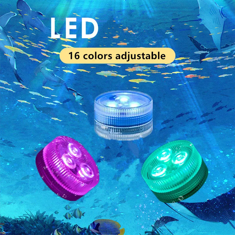 

3 LED Diving Light Underwater Light IP68 Waterproof Submarine Light IR Remote Control Floating Lamp Swimming Pool Garden Lights