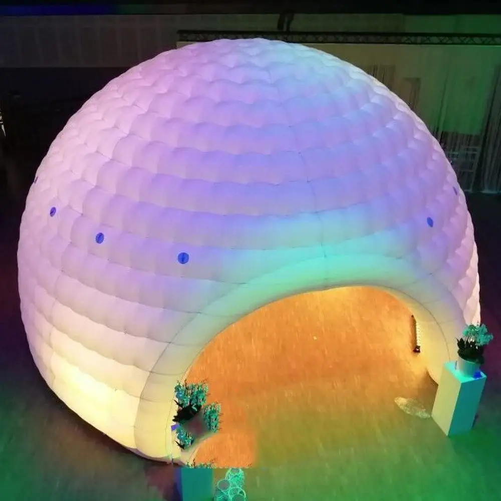 

Original Special Giant LED Inflatable Dome Tent With Big Opennings Blow Up Air Marquee Outdoor Icegloo House Tent For Party Wedd