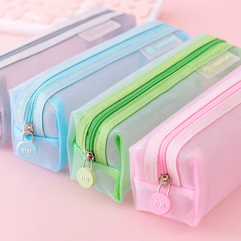 Женская сумка для карандашей специальная нейлоновая сетчатая ручка изучения