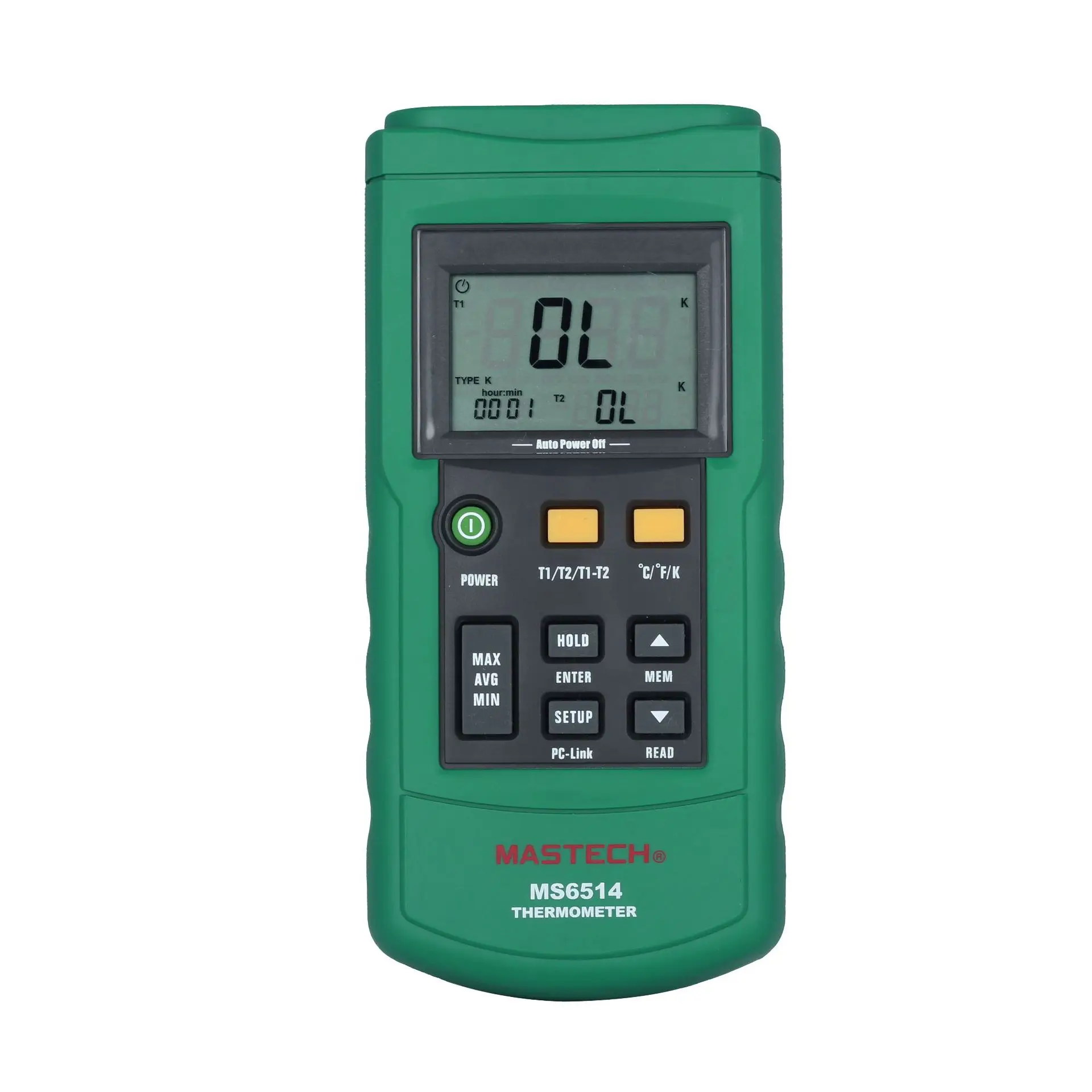 

MasTech MS6514 Digital Thermometer Data Logger Dual Channel Temperature Tester USB Interface 1000 Sets Data KJTERSN Thermocouple