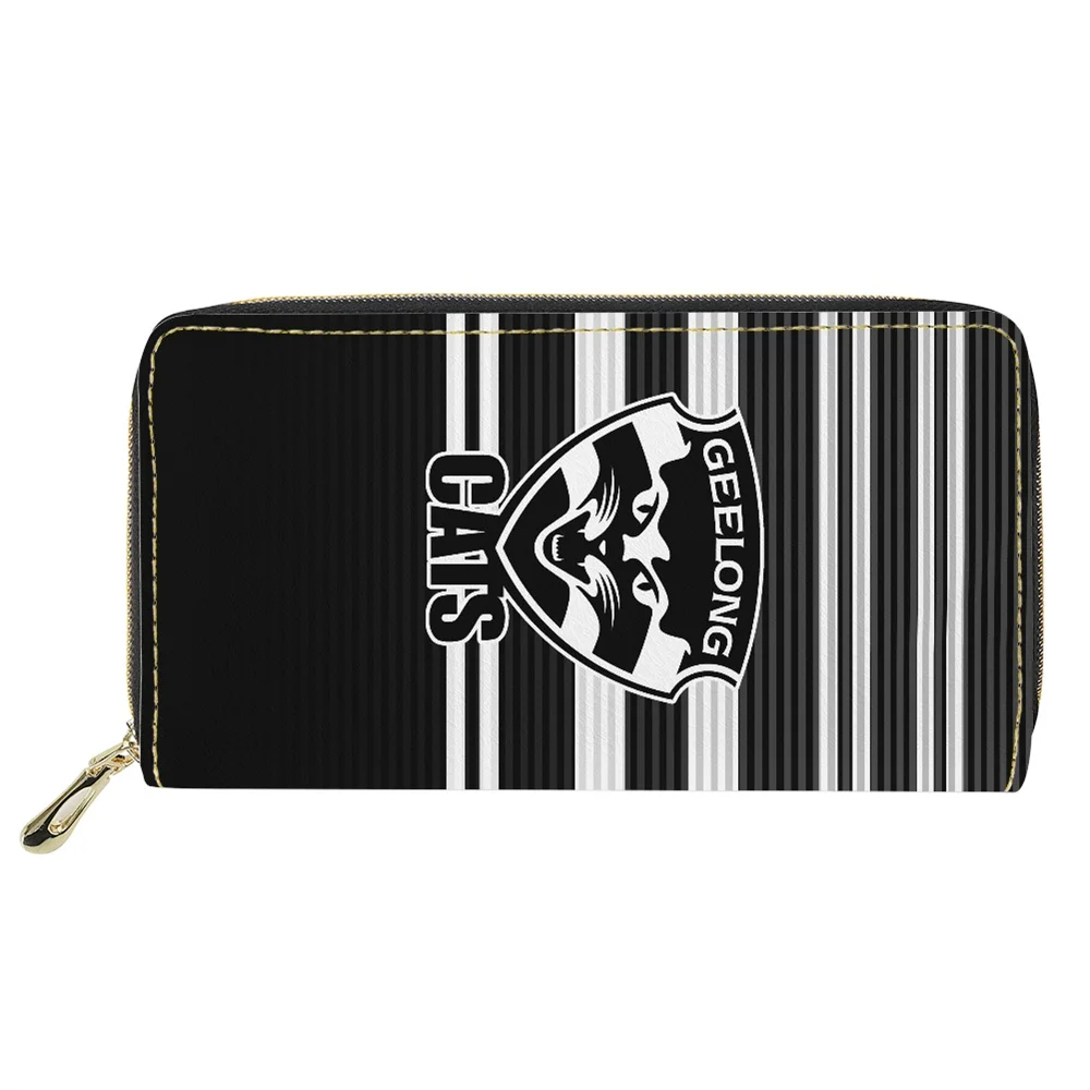 

Wholesale Women PU Leather Purse Handbags Australia AFL Long Zipper Purse And Handbags Geelong Cats Leather Wallet POD