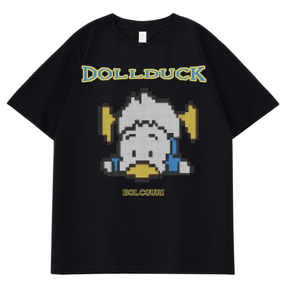 

Men Owersized T-shirt Cartoon Fallen Duck Printed High Quality Cotton Fashion T Shirt Unisex Hip Hop Short Sleeve Casual Top Tee