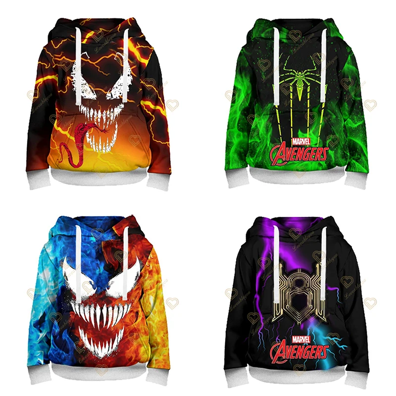 

Marvel Printed Men Women Hoodie Harajuku Streetwear Children Sweatshirt Fashion Casual Hooded Pullover Cosplay Clothes