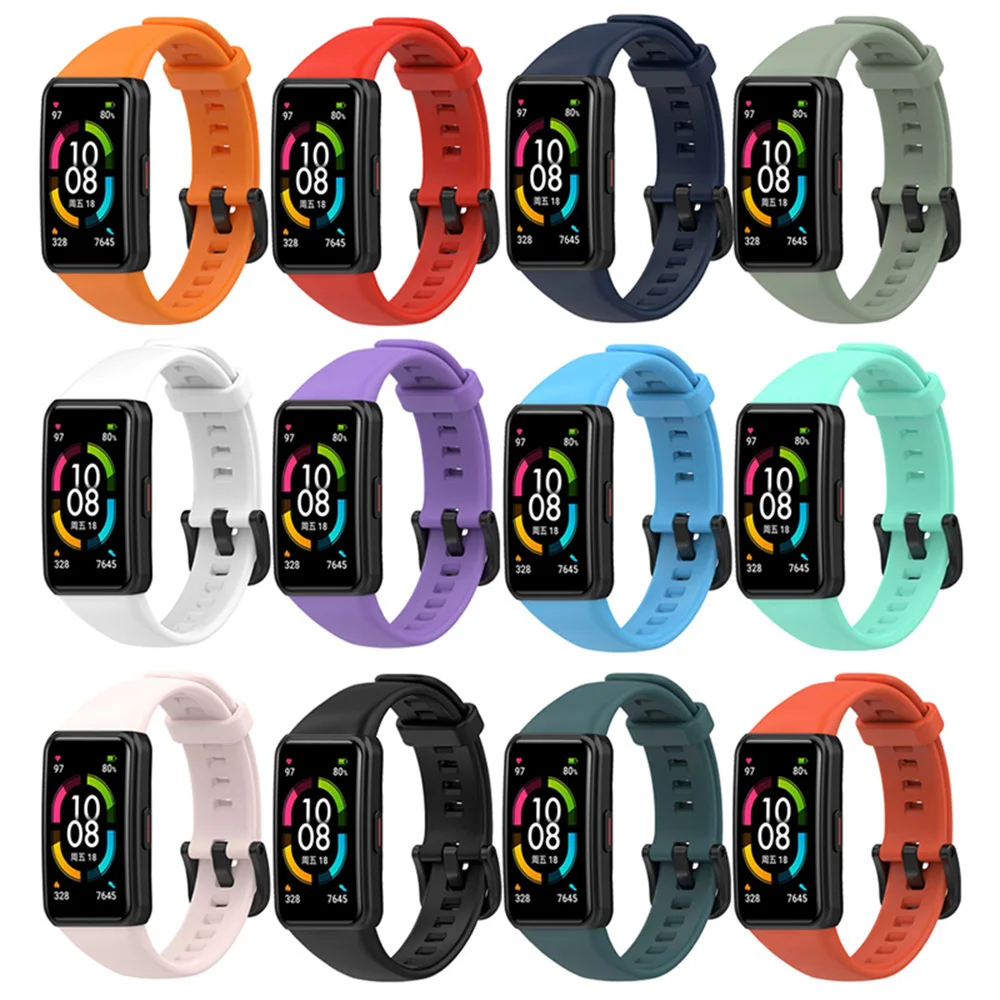 Replacement Strap For Huawei Band 6 Strap Silicone Watch Strap For Honor Band 6 Huawei Band 6 Pro Strap Adjustable Wristband