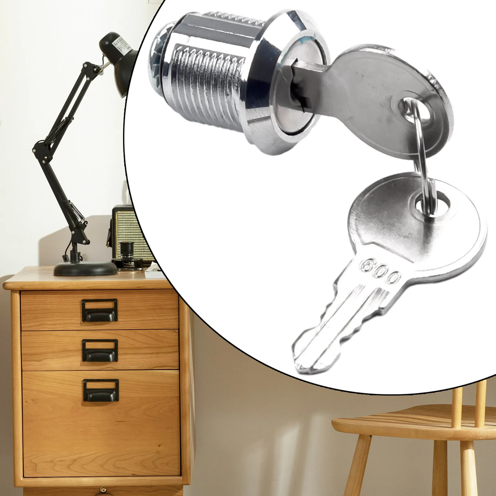 Набор цилиндрических трубчатых замков 16/30 мм с двумя ключами из цинкового сплава