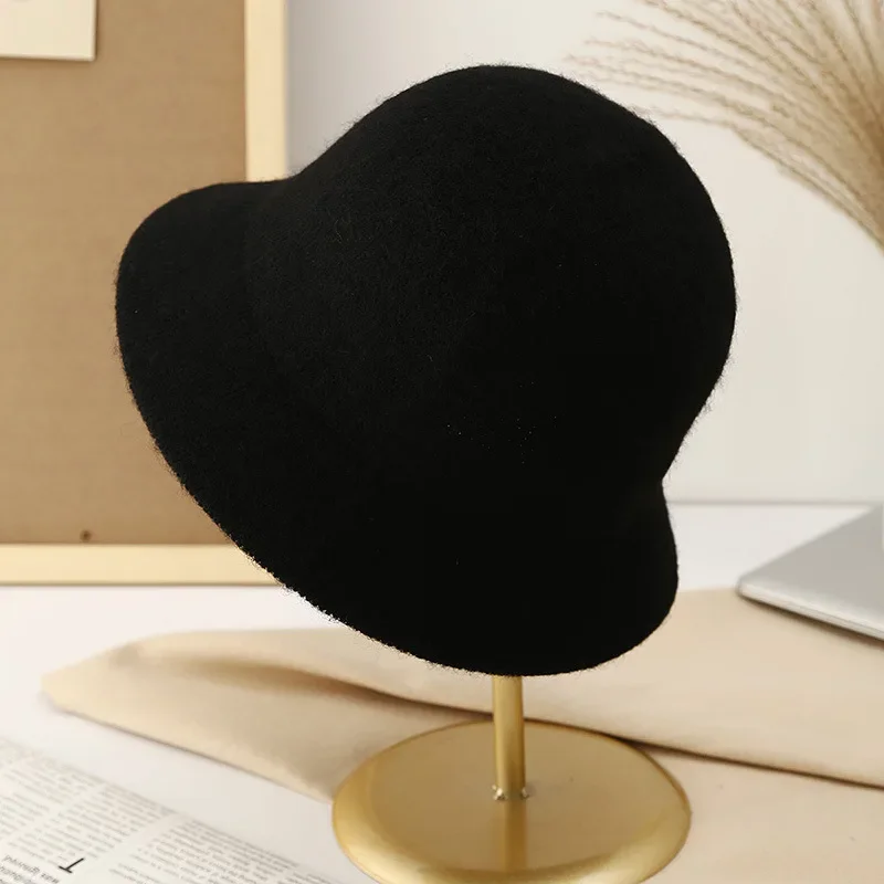 Вязаная Панама в японском стиле женская зимняя теплая универсальная однотонная